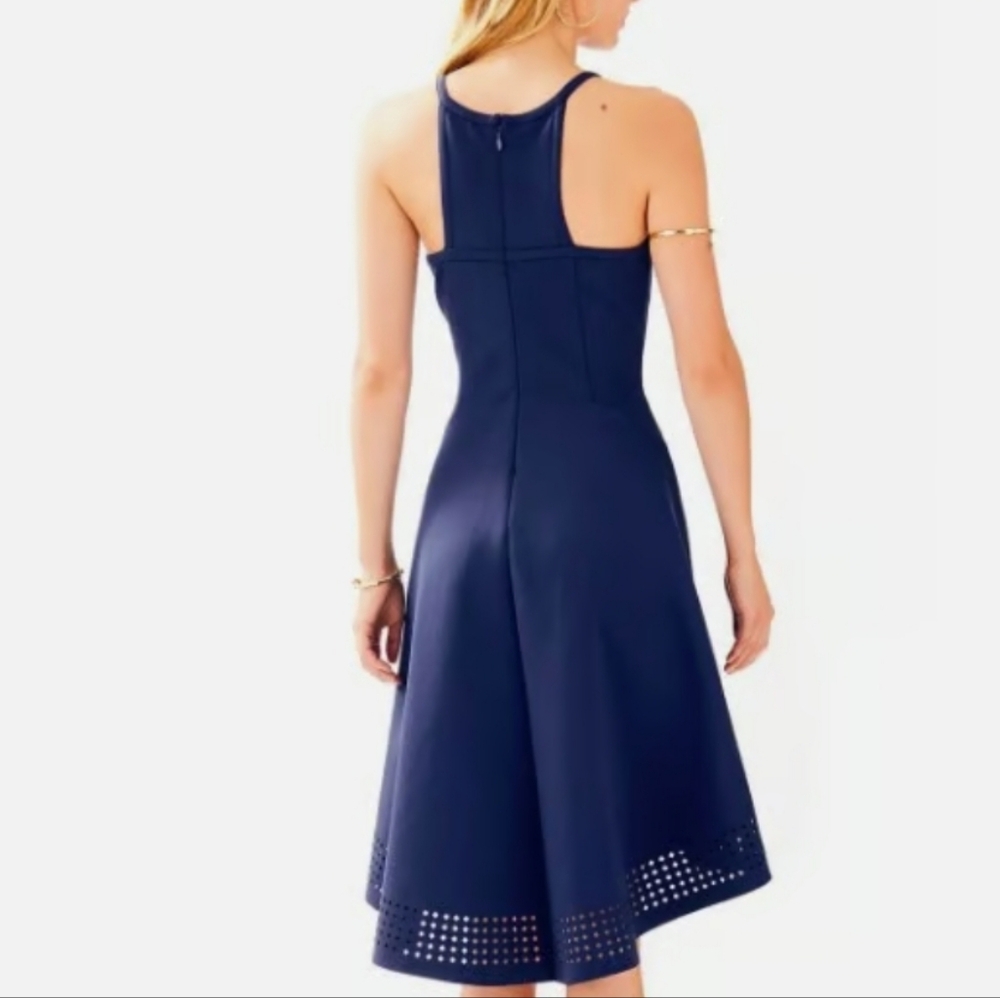 Lilly Pulitzer (Size S) Navy Blue Sleeveless Aurelia Hi-Lo Midi Dress (NEW-NWT) - Picture 12 of 13